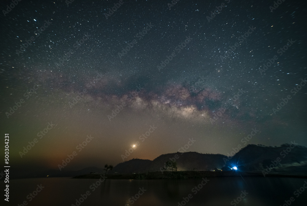 Astro photography and Nightscape photography, Milky way over the boats at Mandan lake, Rajpipla, Gujarat Astro photography and Nightscape photography, Milky way over the boats at Mandan lake, Rajpipla, Gujarat