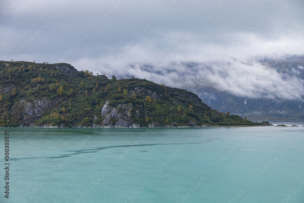 Fototapeta premium Foggy day at Glacier Bay National Park, Alaska