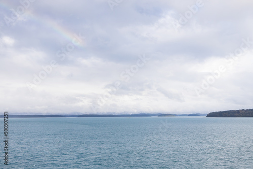 Storm clouds over the ocean and island