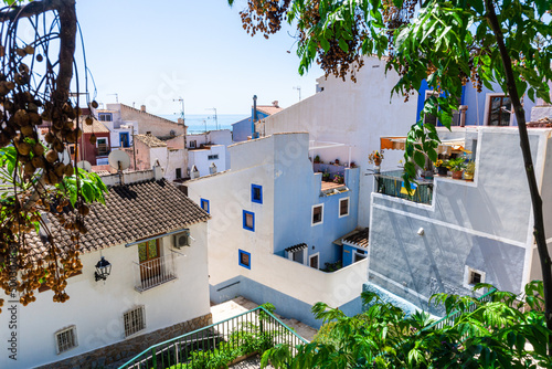 Colorful houses and buildings in the tourist town of Villajoyosa, Alicante (Spain) photo