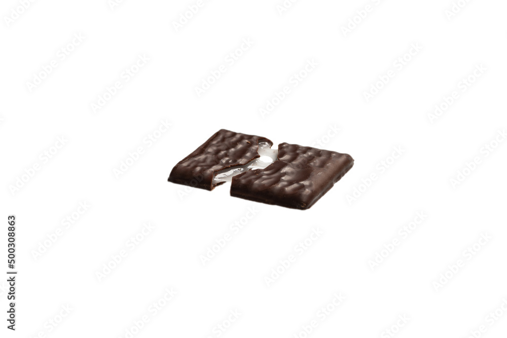 Dark chocolate candies isolated on white background. Dark chocolate candies isolated on white background.