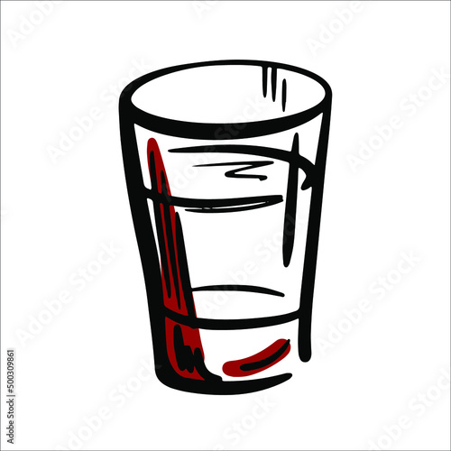Vector illustration of glass for vodka