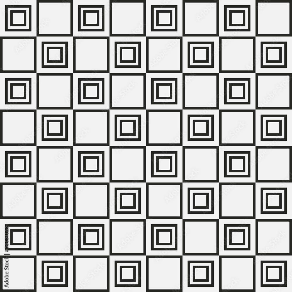Tiles from simple square cells. Vector white repeating checkered squares. Tiles from simple square cells. Vector white repeating checkered squares.