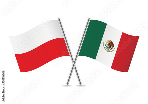 Free Download Poland and Mexico crossed flags. Polish and Mexican flags are on white background. Vector icon set. Vector illustration. - GFXLoad