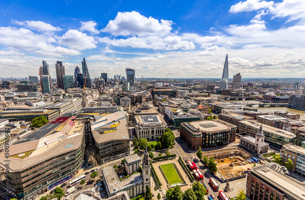 Panorama of London's business district from above Panorama of London's business district from above