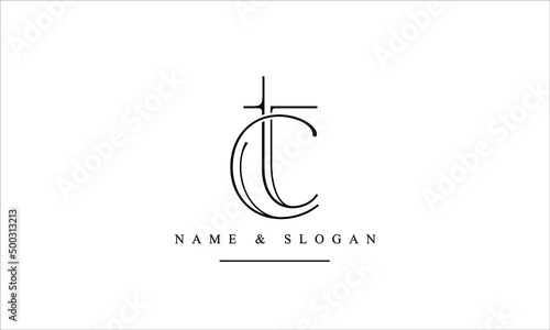 TC, CT, T, C abstract letters logo monogram