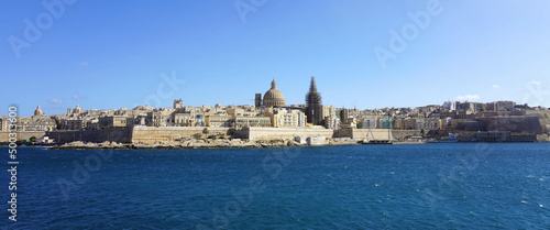 Fototapeta Naklejka Na Ścianę i Meble -  Valetta skyline on Mediterranean sea, Malta, Europe