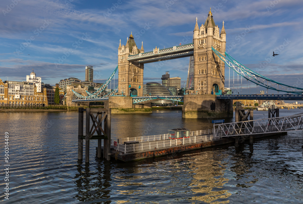 Tower Bridge in London in the morning