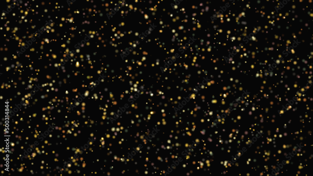 round small bokeh of lights on a black background, white and yellow confetti, city lights, defocused lights round small bokeh of lights on a black background, white and yellow confetti, city lights, defocused lights