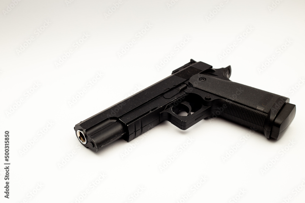 Black gun on white background Black gun on white background