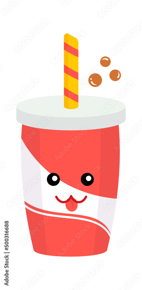 Funny Cartoon soda drink icon. Vector illustration Funny Cartoon soda drink icon. Vector illustration