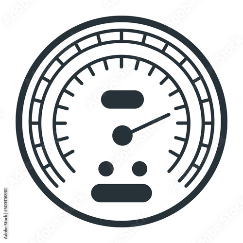 Speed Meter or Fuel Gauge Vector Icon Design, Motor Vehicle Service and automobile repair shop Symbol, Lorry spare parts Sign,  automotive technician equipment stock illustration, Horse Power Concept