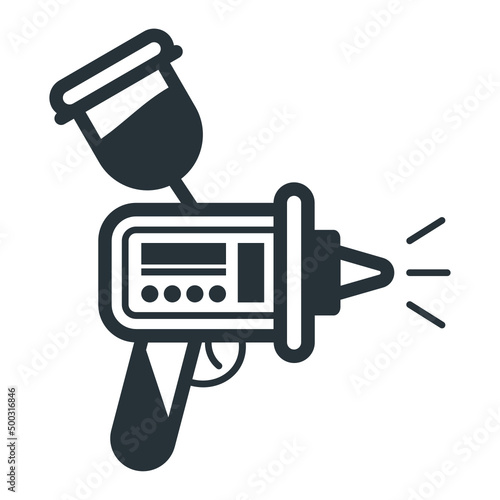 Squirt gun Vector Icon Design, Motor Vehicle Service and automobile repair shop Symbol, Lorry spare parts Sign,  automotive technician equipment stock illustration, Car Paint Spray Gun Concept