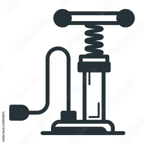 Retro Manual car air compressor Vector Icon Design, Motor Vehicle Service and automobile repair shop Symbol, Lorry spare part Sign,  automotive technician equipment stock, Portable inflator Concept