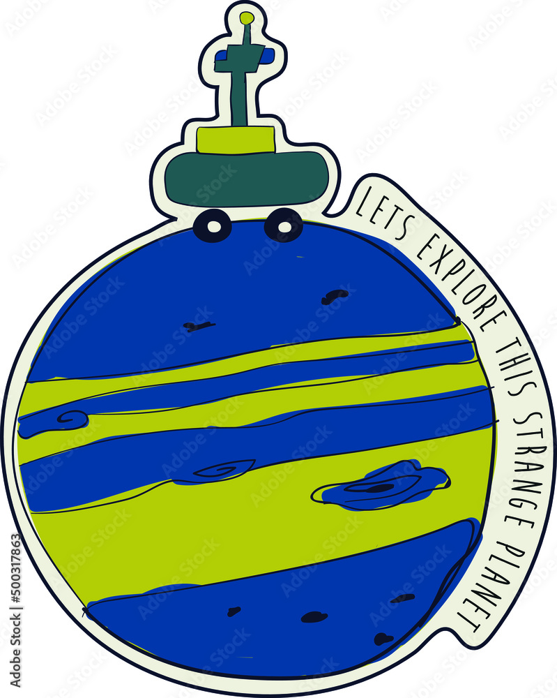 For kids, space, planets etc. themed cute print design For kids, space, planets etc. themed cute print design