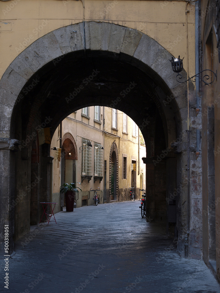 Picturesque street in antique center Lucca
