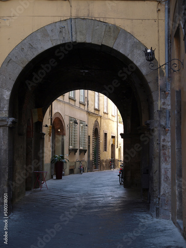 Picturesque street in antique center Lucca