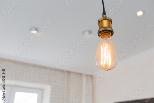 edison light bulb in the room