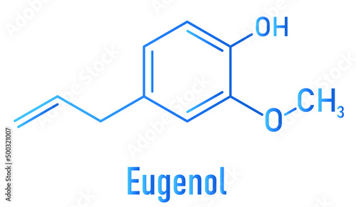 Obraz na plátně Eugenol herbal essential oil molecule