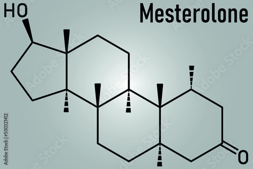 Mesterolone androgen molecule, skeletal chemical formula.
