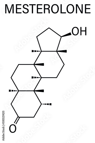 Mesterolone androgen molecule, skeletal chemical formula.