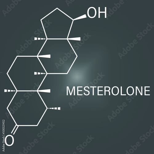Mesterolone androgen molecule, skeletal chemical formula.