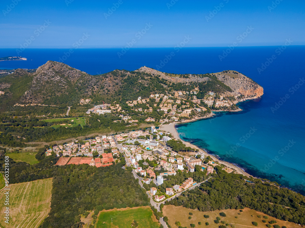 view of the coast of the sea of Canyamel, Mallorca