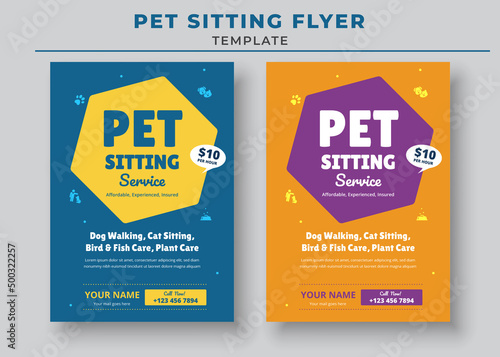 Pet Sitting Flyer Template, Pet Care Flyer Template, Pet Walkers Flyer Template