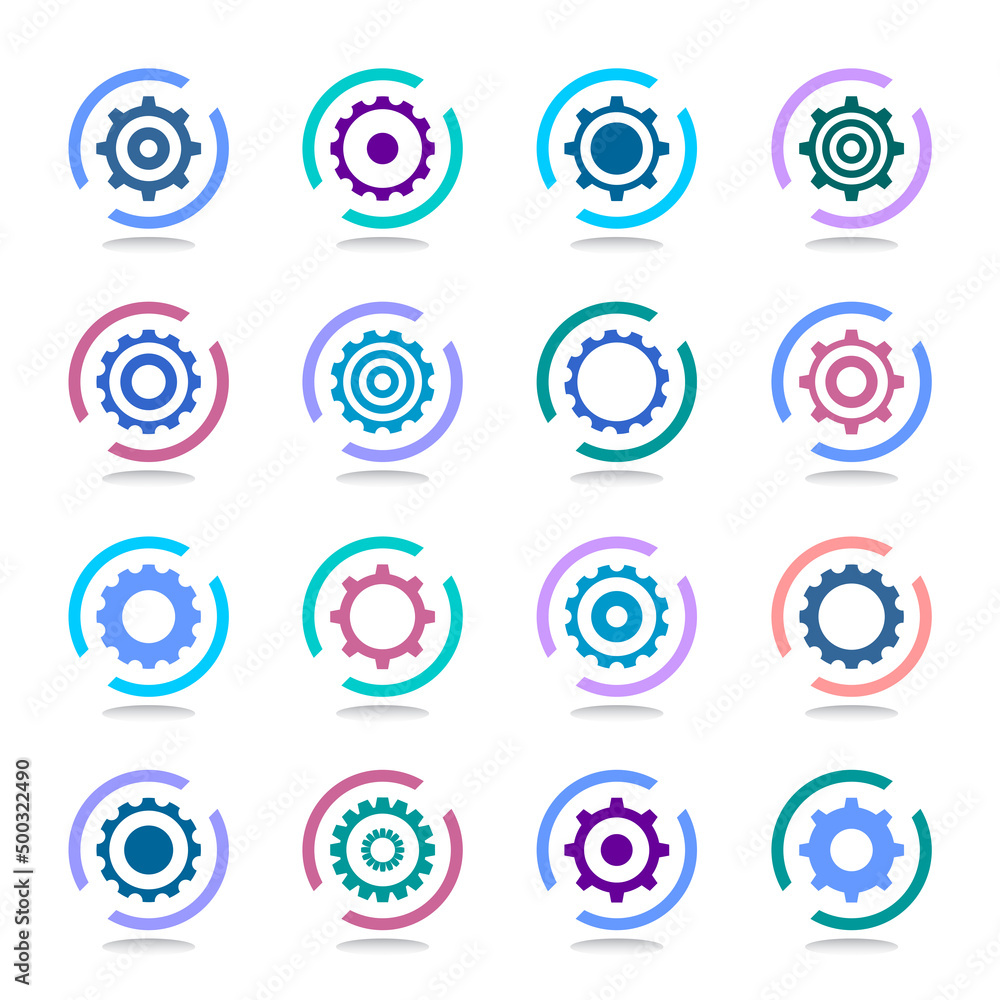 Circle design elements. Abstract geometric icons.