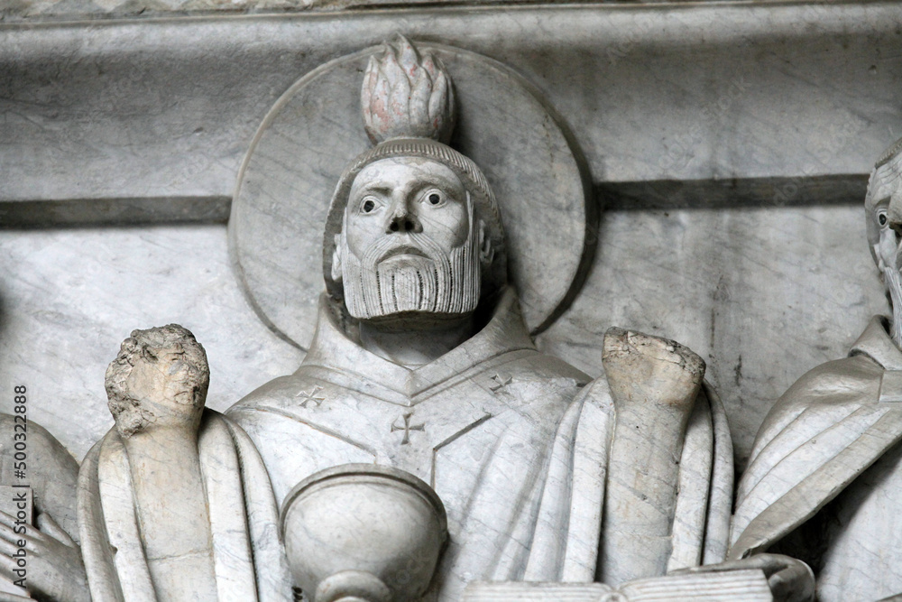 Lucca - detail from St Martin's Cathedral facade, Tuscany Lucca - detail from St Martin's Cathedral facade, Tuscany