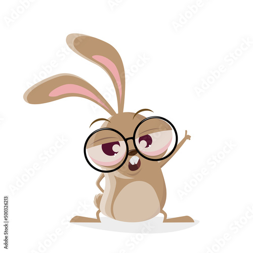 funny illustration of a wise guy cartoon rabbit