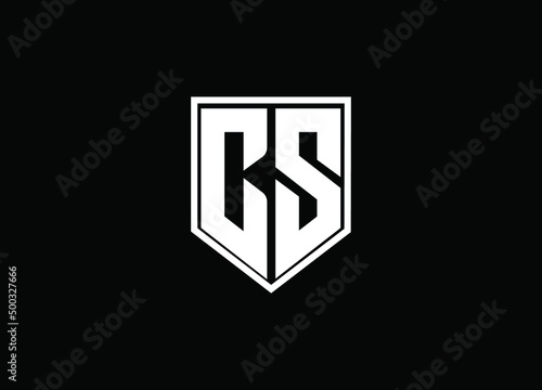 Initial based clean and minimal Logo. CS SC C S letter creative monochrome monogram icon symbol