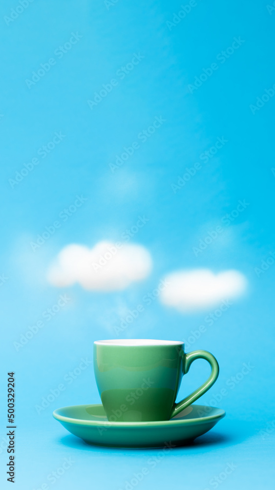 Dreamy cup of coffee with clouds above Dreamy cup of coffee with clouds above