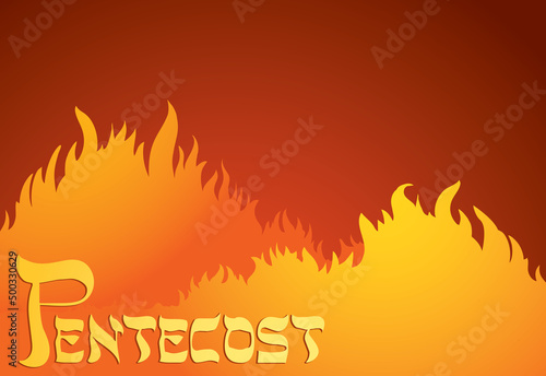 Pentecost sunday. Baptism with the Holy Spirit. Vector drawing icon