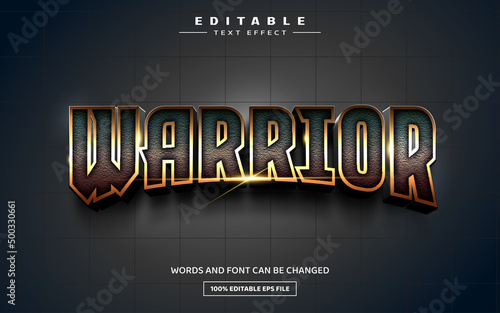 Fotografie, Obraz Warrior 3D editable text effect template