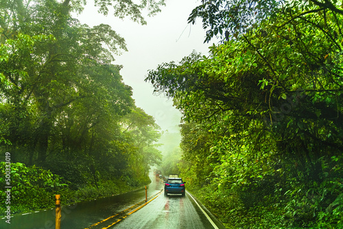 Beautiful road in the montains, rainforest Roads of Costa Rica, Heredia province, Costa Rica photo