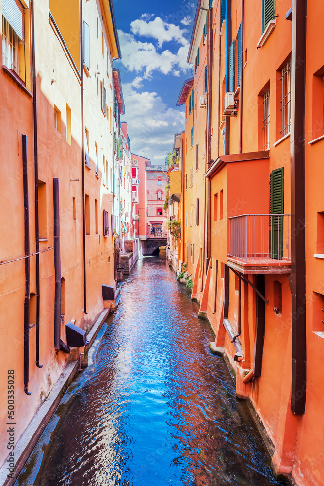 Bologna, Italy - Finestrella, little Venice of Bologna