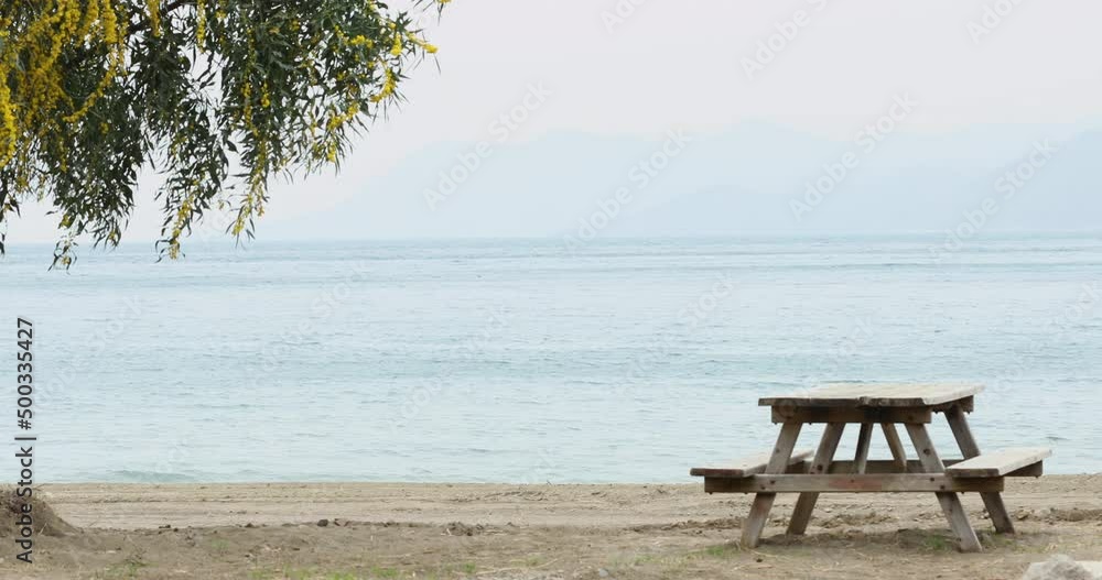panoramic beach landscape at Aegean Sea coast Turkey panoramic beach landscape at Aegean Sea coast Turkey