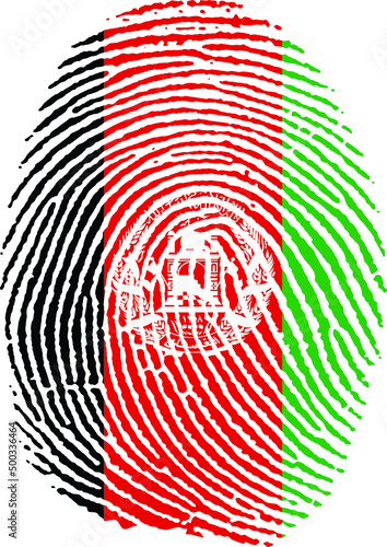Illustration vectorisé de l'empreinte du drapeau de l'Afghanistan, afghan, asie, orient