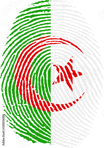 Illustration vectorisé de l'empreinte du drapeau de l'Algérie