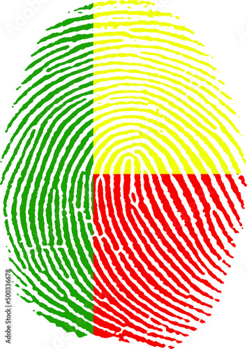 Illustration vectorisé de l'empreinte du drapeau du Benin