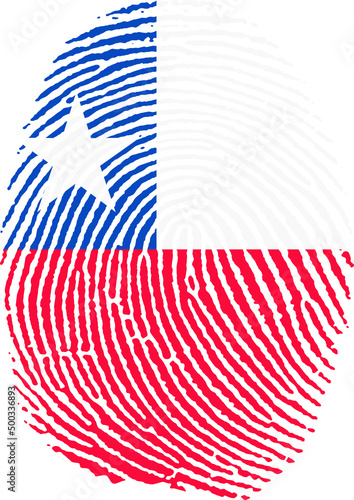 Illustration vectorisé de l'empreinte du drapeau du Chili