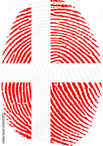 Illustration vectorisé de l'empreinte du drapeau du Danemark