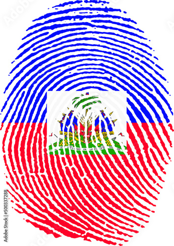 Illustration vectorisé de l'empreinte du drapeau de Haiti photo