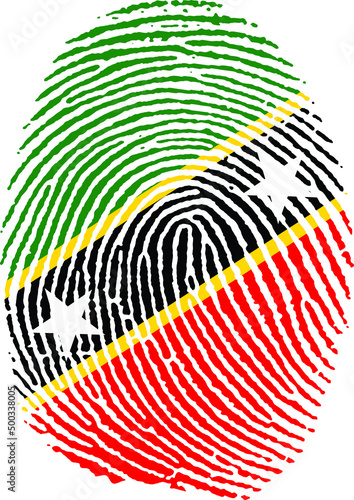 Illustration vectorisé d'une empreinte du drapeau de Saint-Kitts-et-Nevis