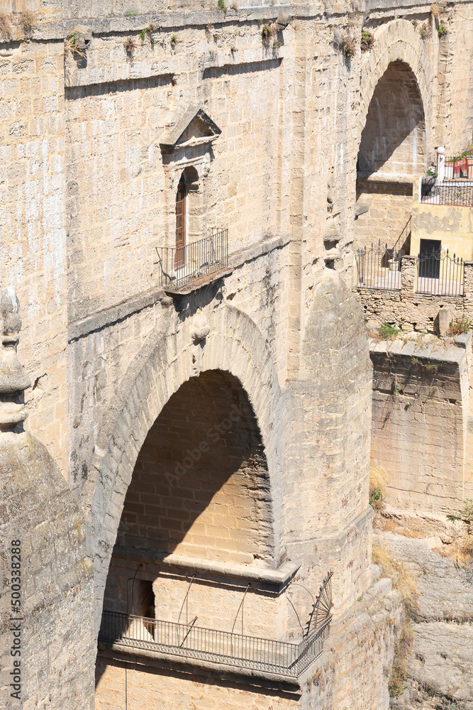 Ronda is located on a deep gorge where the river Tagus passes. Malaga. Andalusia. Spain. Europe. July 18, 2021
Ronda is located on a deep gorge where the river Tagus passes. Malaga. Andalusia. Spain. Europe. July 18, 2021
