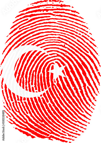 Illustration vectorisé d'une empreinte du drapeau de la Turquie