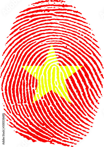 Illustration vectorisé d'une empreinte du drapeau du Vietnam