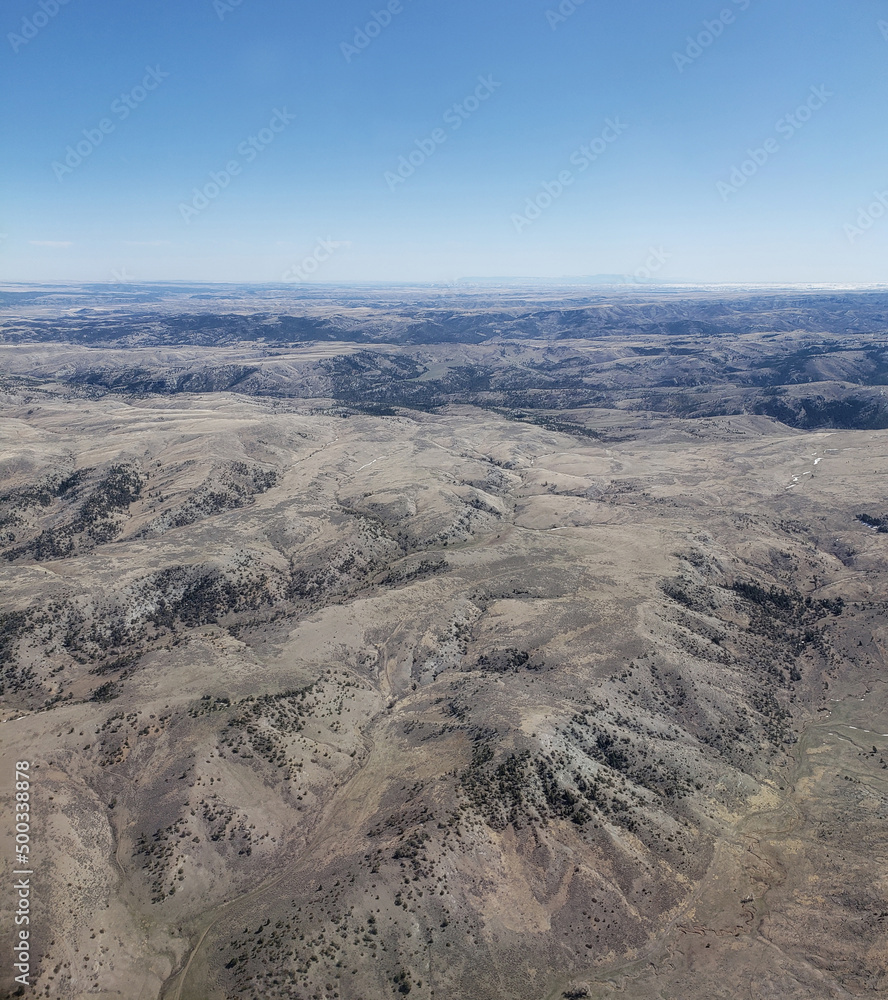 Rugged Terrain of the American West seen from a plane