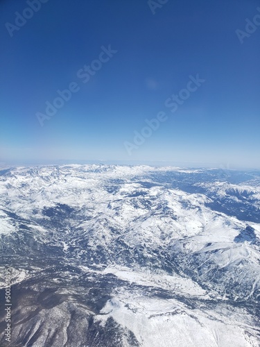 The Rocky Mountains seen from a Plane
